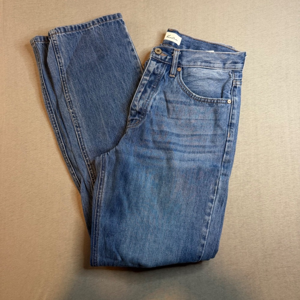 KanCan High‎ Rise Distressed Mom Jeans Blue Denim KC7374M Size 7/27